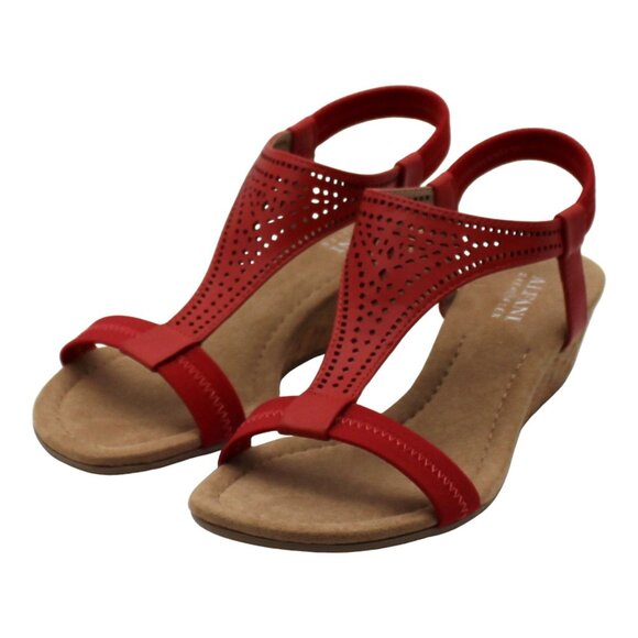 Alfani Vacanzaa 2 Women's Faux Leather T-Strap Wedge Sandals - Stylish Comfort - Picture 3 of 8